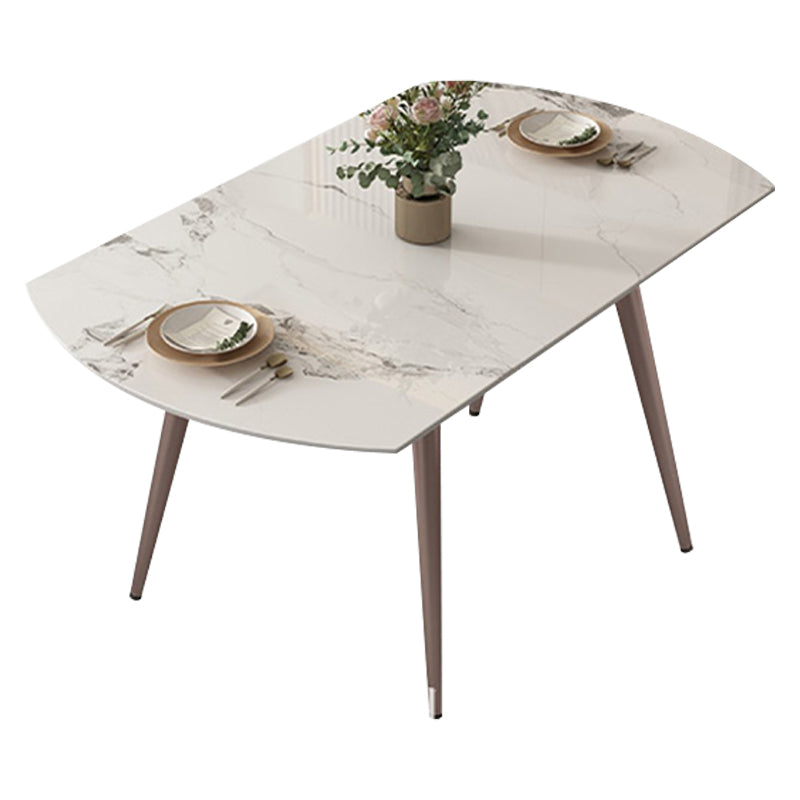 Contemporary Dinner Table Steel Base Stone Dining Table for Home