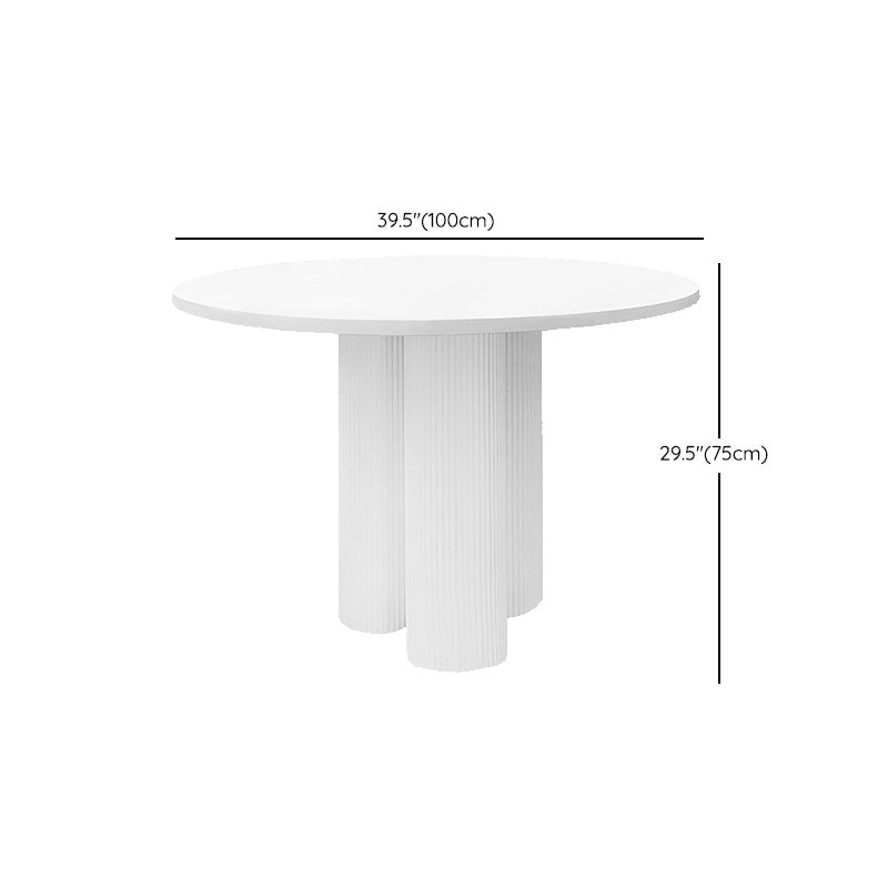 Stone Top Dining Table Modern Round Dining Table with 3 Iron Legs
