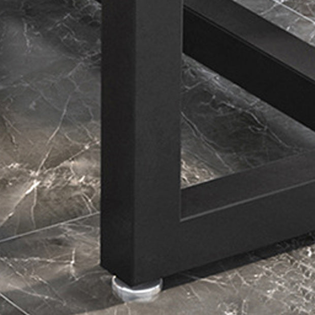 Metal Industrial Rectangle Table Pine Wood Top Indoor Table with Trestle Base