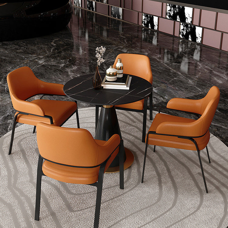 Traditional Luxury Round Indoor Table Sintered Stone Top Table for Kitchen