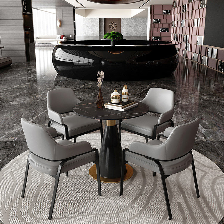 Traditional Luxury Round Indoor Table Sintered Stone Top Table for Kitchen