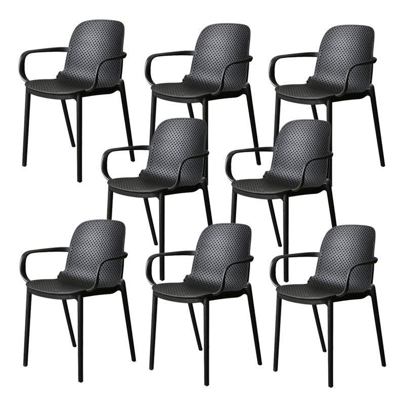 Modern Stackable Chair Dining Open Back Arm Chair with Plastic Legs for Kitchen