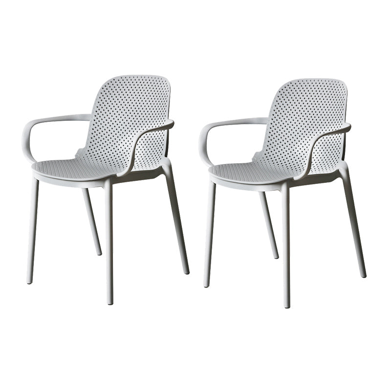 Modern Stackable Chair Dining Open Back Arm Chair with Plastic Legs for Kitchen