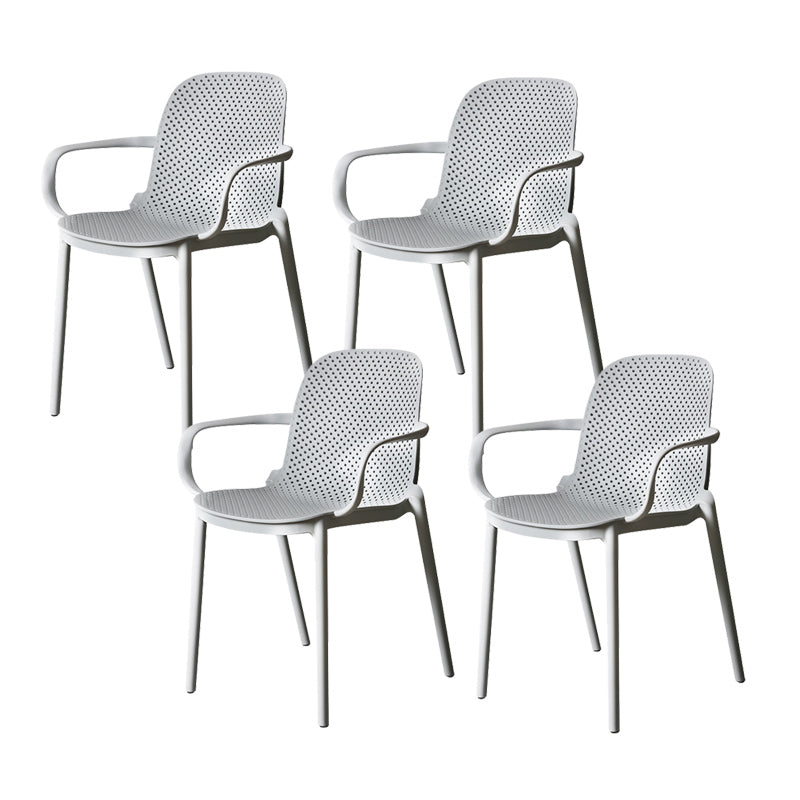 Modern Stackable Chair Dining Open Back Arm Chair with Plastic Legs for Kitchen