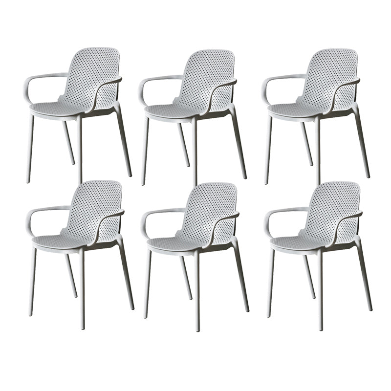 Modern Stackable Chair Dining Open Back Arm Chair with Plastic Legs for Kitchen