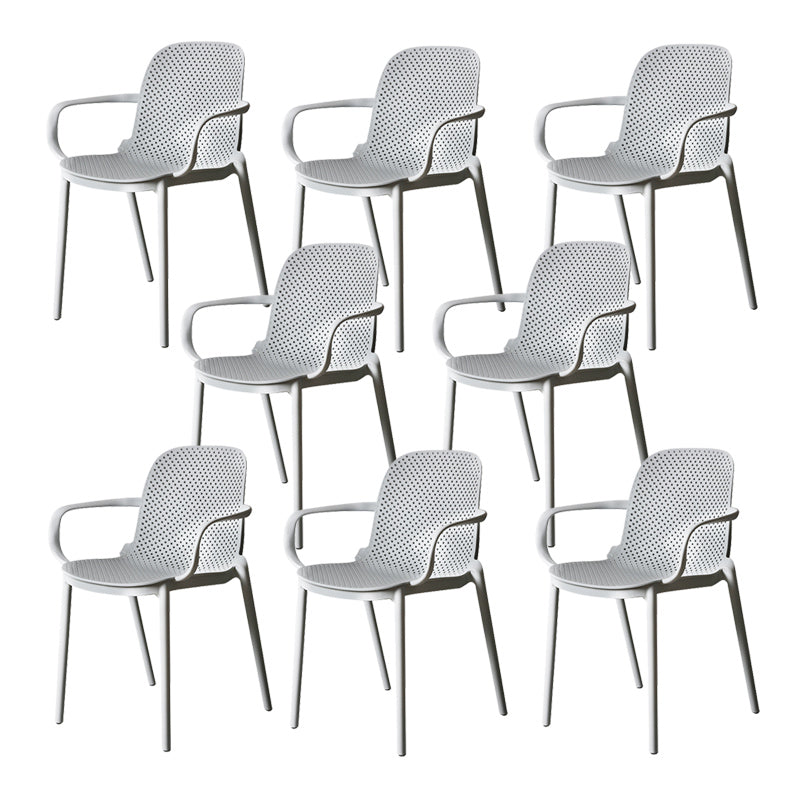 Modern Stackable Chair Dining Open Back Arm Chair with Plastic Legs for Kitchen