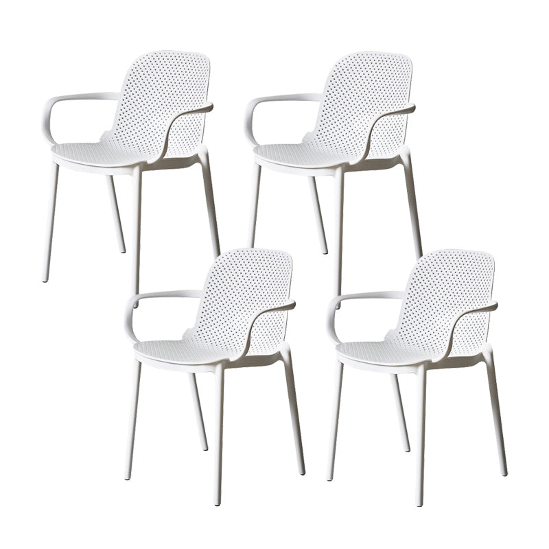 Modern Stackable Chair Dining Open Back Arm Chair with Plastic Legs for Kitchen