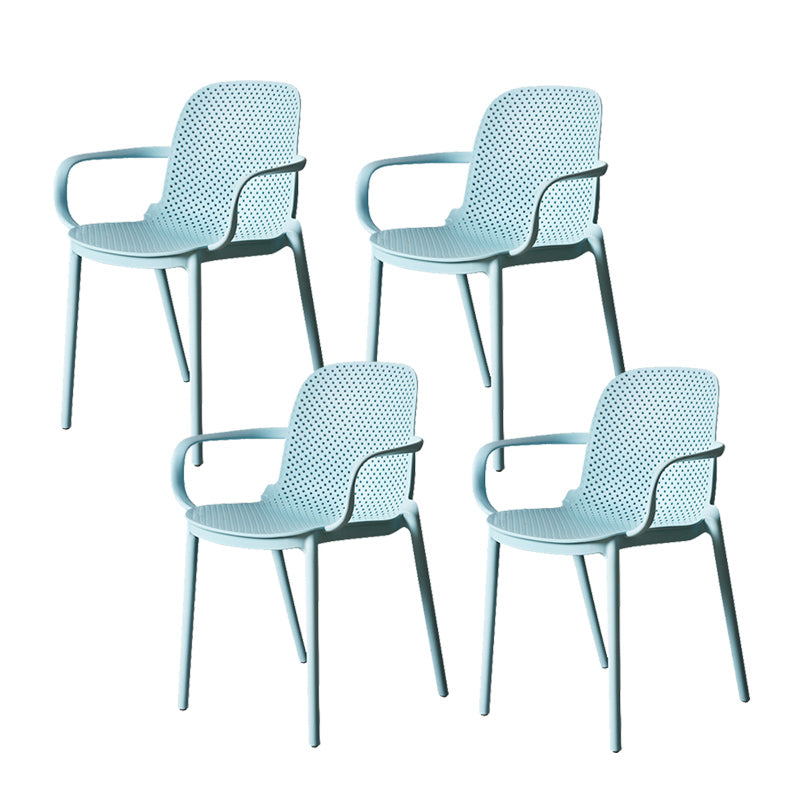Modern Stackable Chair Dining Open Back Arm Chair with Plastic Legs for Kitchen