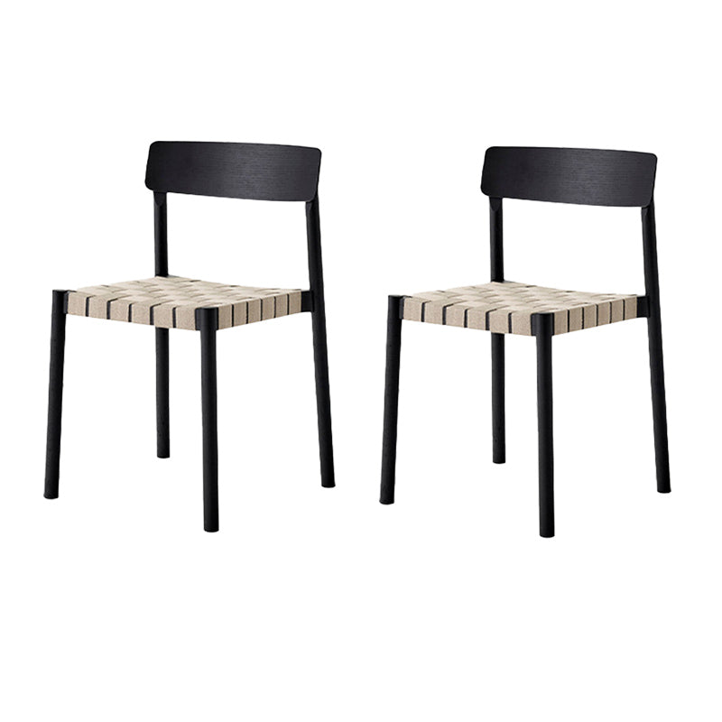 Modern Style Chairs Armless Dining Chairs with Wooden Legs for Kitchen