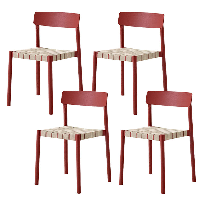 Modern Style Chairs Armless Dining Chairs with Wooden Legs for Kitchen