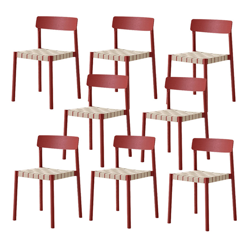 Modern Style Chairs Armless Dining Chairs with Wooden Legs for Kitchen