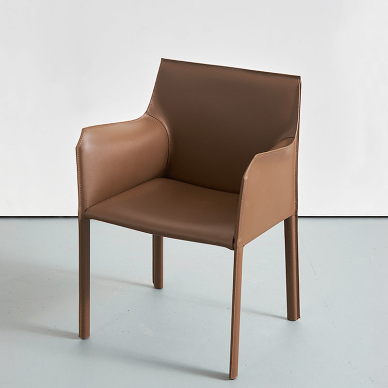Faux Leather Dining Chairs Upholstered Modern Dining Arm Chair