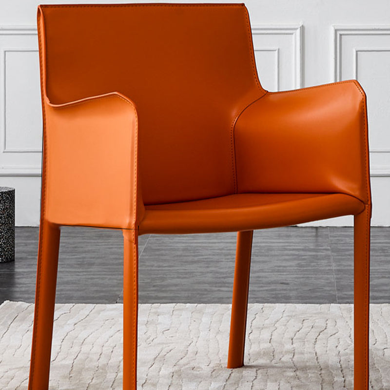 Faux Leather Dining Chairs Upholstered Modern Dining Arm Chair