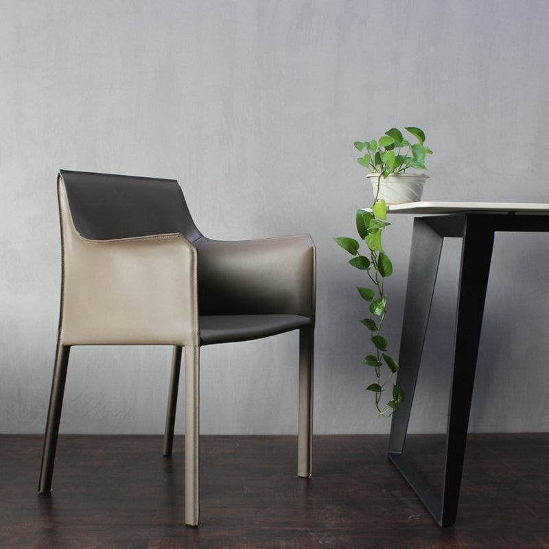 Faux Leather Dining Chairs Upholstered Modern Dining Arm Chair