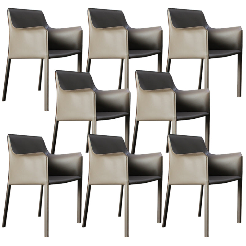 Faux Leather Dining Chairs Upholstered Modern Dining Arm Chair