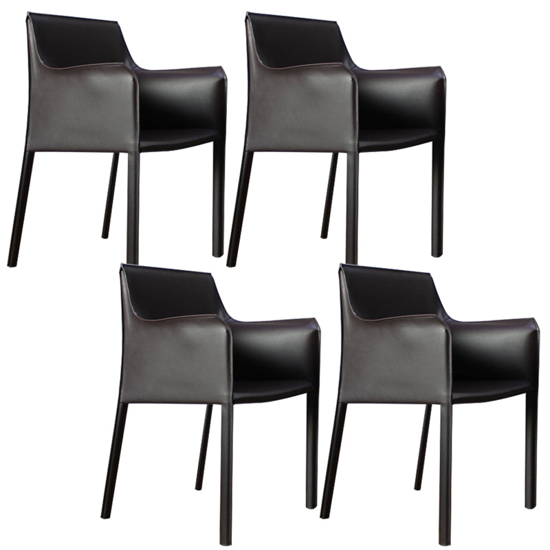 Faux Leather Dining Chairs Upholstered Modern Dining Arm Chair