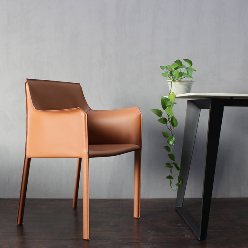 Faux Leather Dining Chairs Upholstered Modern Dining Arm Chair