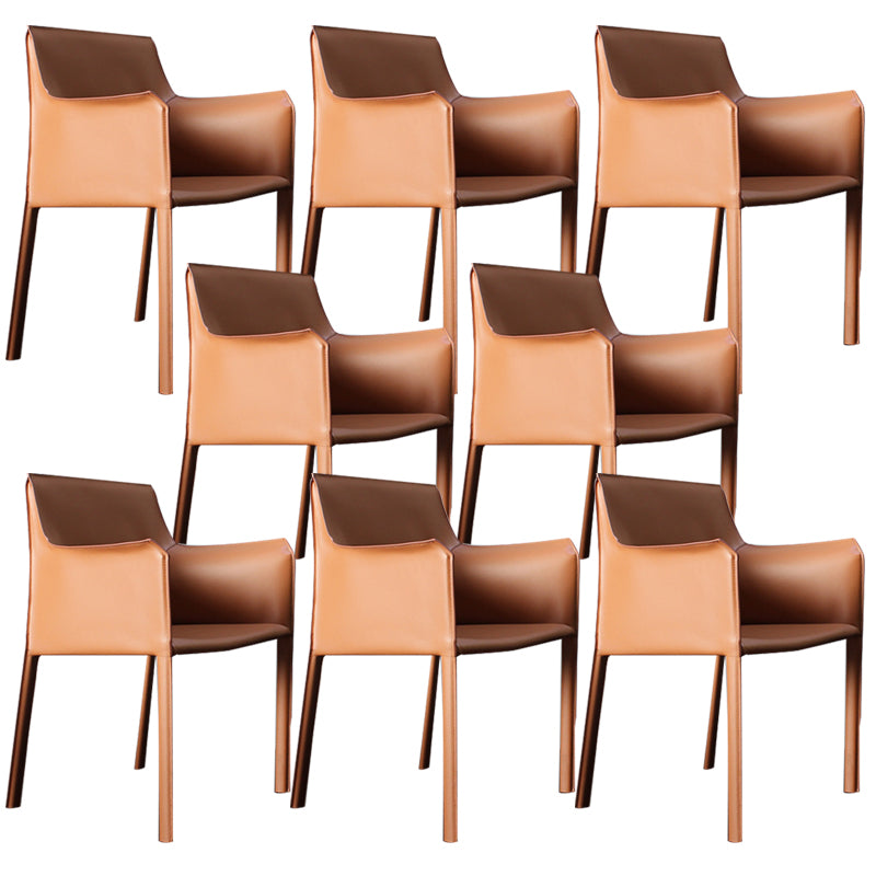 Faux Leather Dining Chairs Upholstered Modern Dining Arm Chair