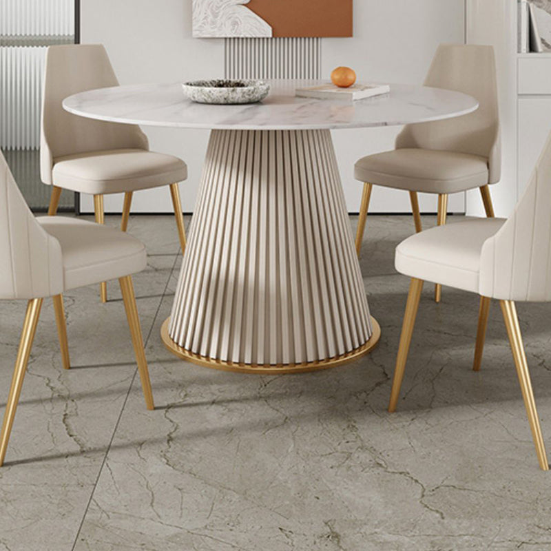 Modern Leather Armless Chair Upholstered Parsons Back Side Chair with Metal Base