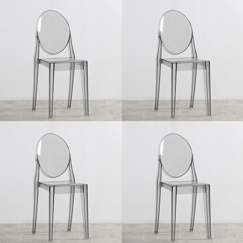 Nordic Open Back Side Chair Plastic Indoor Armless Chair for Dining Room Bedroom
