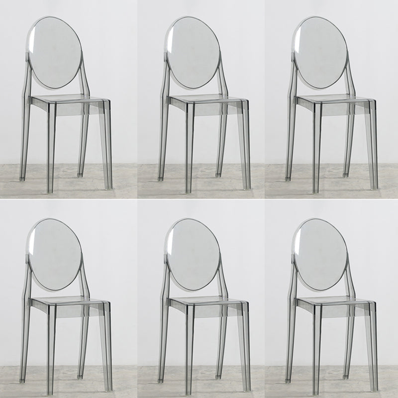Nordic Open Back Side Chair Plastic Indoor Armless Chair for Dining Room Bedroom