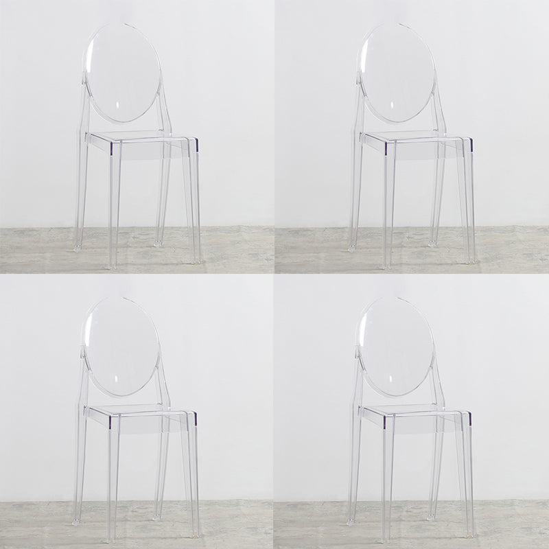 Nordic Open Back Side Chair Plastic Indoor Armless Chair for Dining Room Bedroom