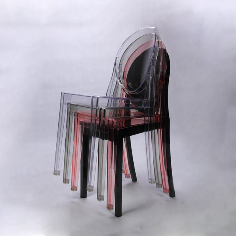 Nordic Open Back Side Chair Plastic Indoor Armless Chair for Dining Room Bedroom