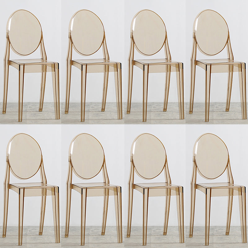 Nordic Open Back Side Chair Plastic Indoor Armless Chair for Dining Room Bedroom
