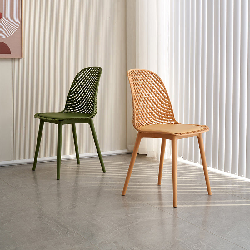 Nordic Cross Back Side Chair Plastic Indoor Chair for Dining Room Bedroom