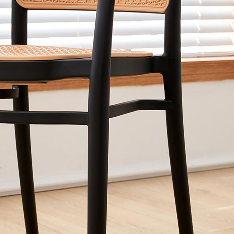 Nordic Open Back Side Chair Plastic Indoor Chair for Dining Room Bedroom