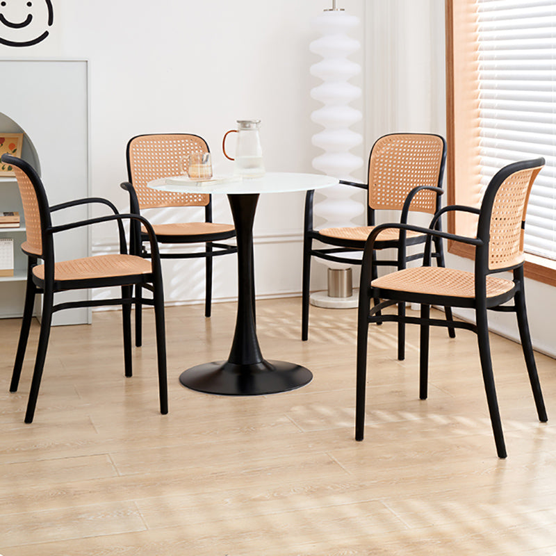 Nordic Open Back Side Chair Plastic Indoor Chair for Dining Room Bedroom