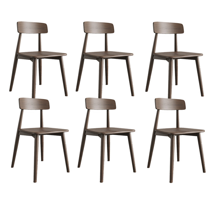 Modern Open Back Side Chair Upholstered Dining Chair with Wooden Base