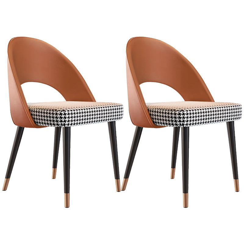 Open Back Armless Dining Chairs Glam Style Home Dining Side Chair