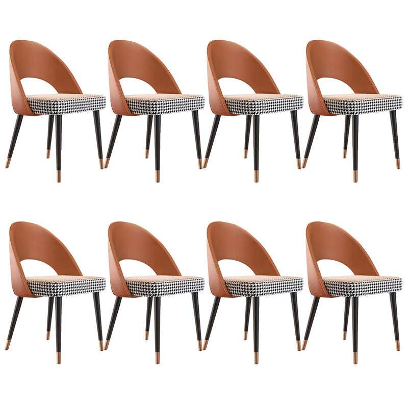 Open Back Armless Dining Chairs Glam Style Home Dining Side Chair