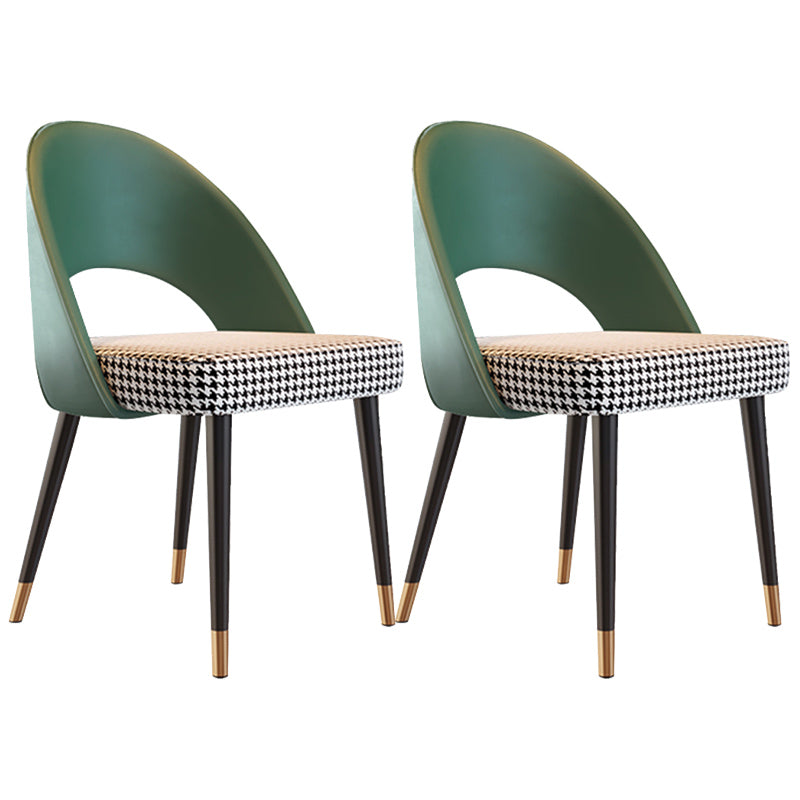 Open Back Armless Dining Chairs Glam Style Home Dining Side Chair