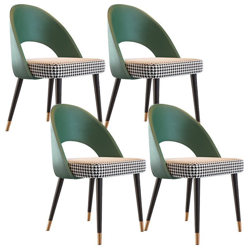 Open Back Armless Dining Chairs Glam Style Home Dining Side Chair