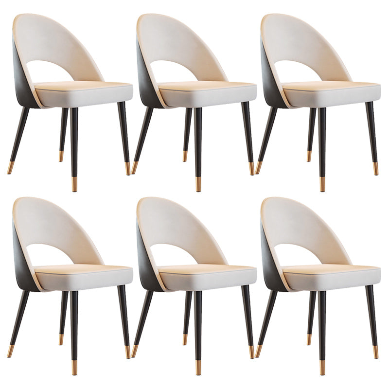 Open Back Armless Dining Chairs Glam Style Home Dining Side Chair