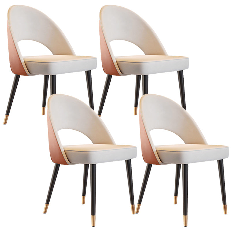 Open Back Armless Dining Chairs Glam Style Home Dining Side Chair