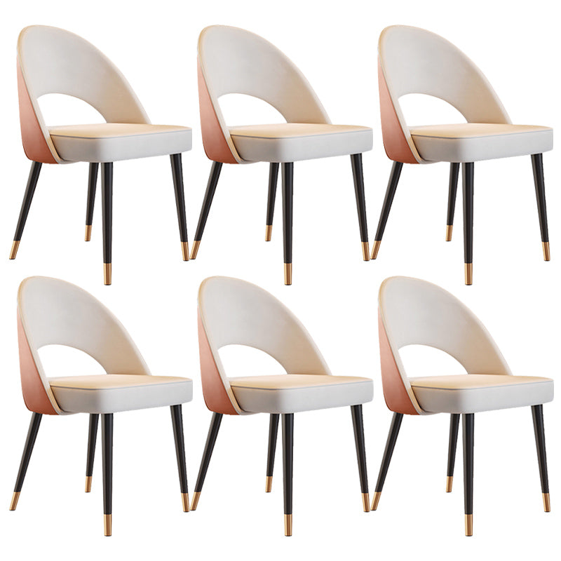 Open Back Armless Dining Chairs Glam Style Home Dining Side Chair