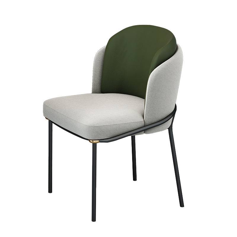 Industrial Style Home Side Chair Upholstered Dining Chair with Metal Leg