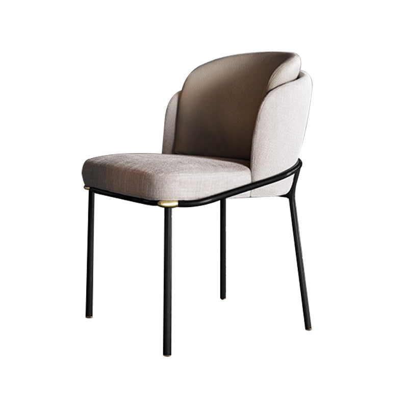 Industrial Style Home Side Chair Upholstered Dining Chair with Metal Leg