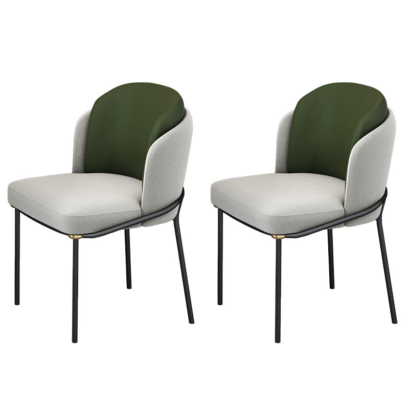 Industrial Style Home Side Chair Upholstered Dining Chair with Metal Leg