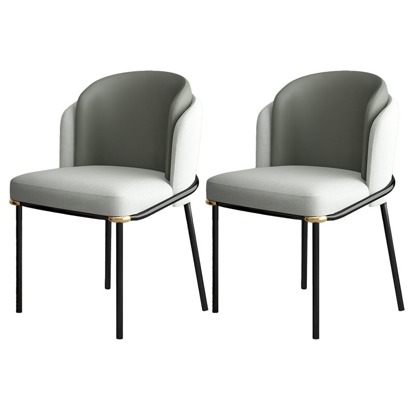 Industrial Style Home Side Chair Upholstered Dining Chair with Metal Leg