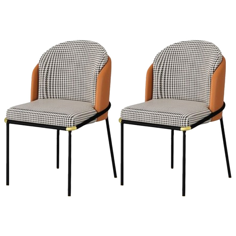 Industrial Style Home Side Chair Upholstered Dining Chair with Metal Leg