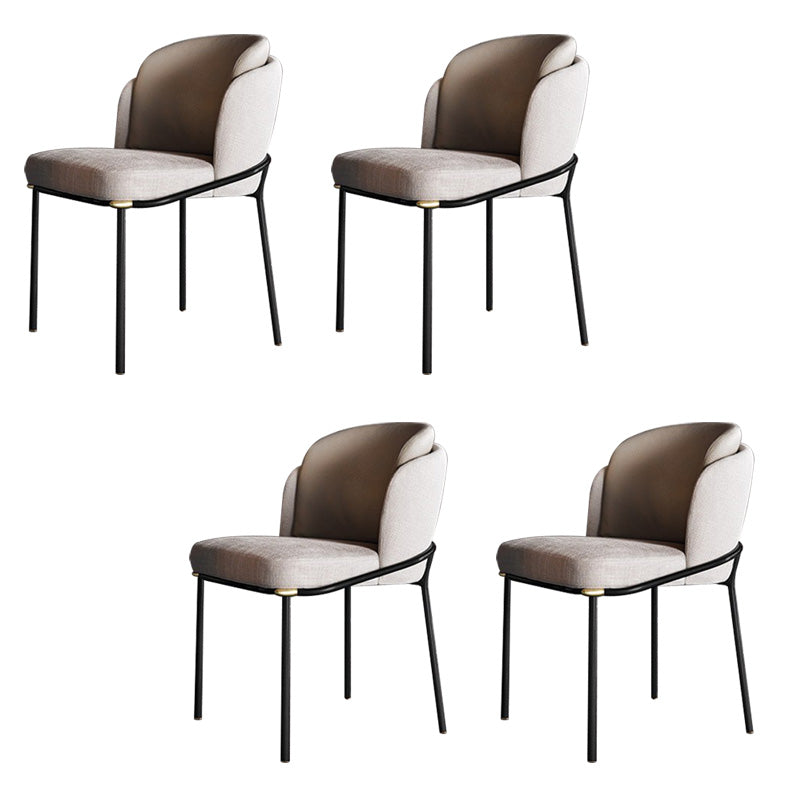 Industrial Style Home Side Chair Upholstered Dining Chair with Metal Leg