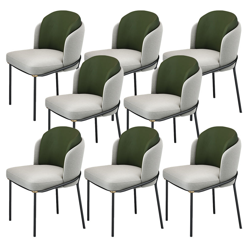 Industrial Style Home Side Chair Upholstered Dining Chair with Metal Leg