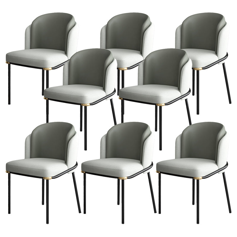 Industrial Style Home Side Chair Upholstered Dining Chair with Metal Leg