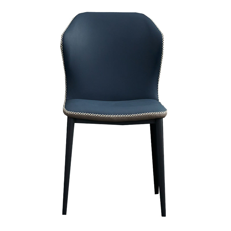 Metal Contemporary Dining Chair Metallic Finish Wingback Side Chair