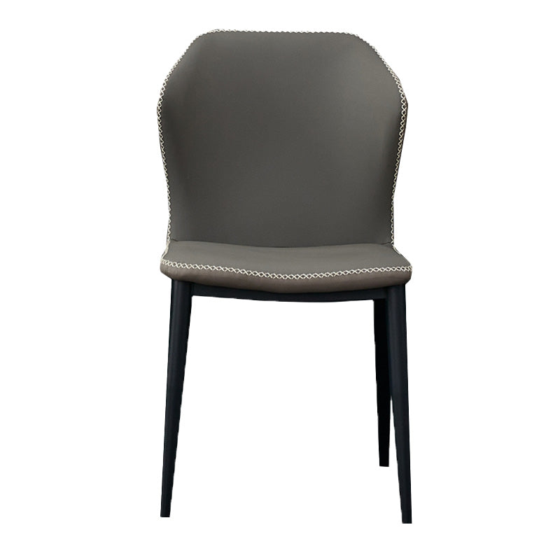 Metal Contemporary Dining Chair Metallic Finish Wingback Side Chair