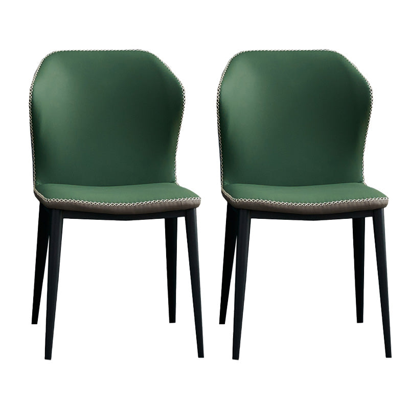 Metal Contemporary Dining Chair Metallic Finish Wingback Side Chair